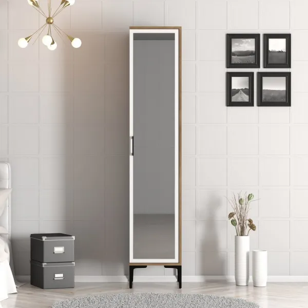 Šatníková skriňa Kumsal R - Walnut, White