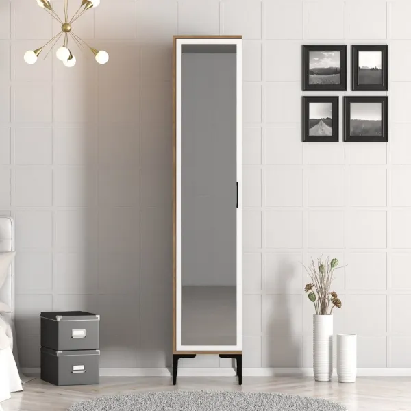 Šatníková skriňa Kumsal R - Walnut, White