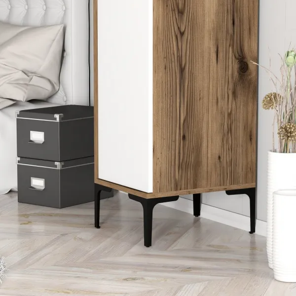 Šatníková skriňa Kumsal S - Walnut, White