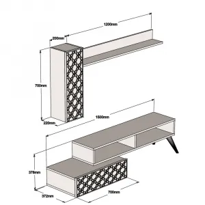 TV skrinka / Obývacia stena Planet - Walnut, Cream