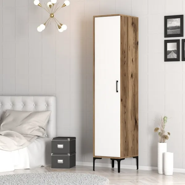 Šatníková skriňa Kumsal S - Walnut, White