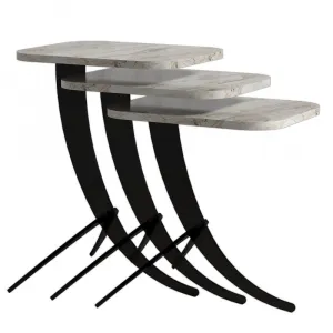 Sada odkladacích stolíkov (3 kusy) Pion - White Marble
