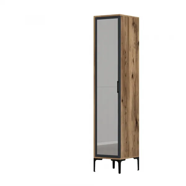 Šatníková skriňa Kumsal R - Walnut, Anthracite