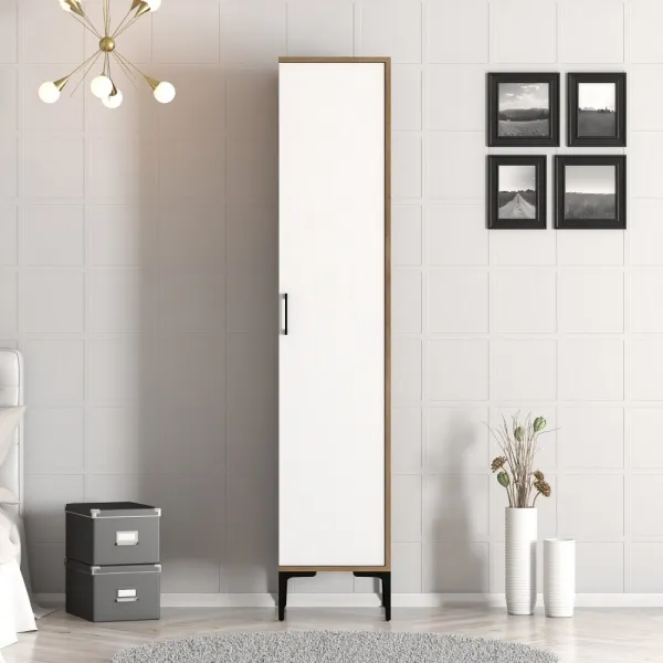 Šatníková skriňa Kumsal S - Walnut, White
