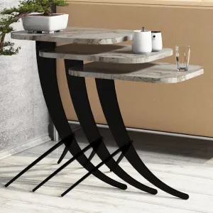 Sada odkladacích stolíkov (3 kusy) Pion - White Marble