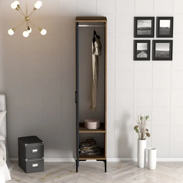 Šatníková skriňa Kumsal S - Walnut, Anthracite