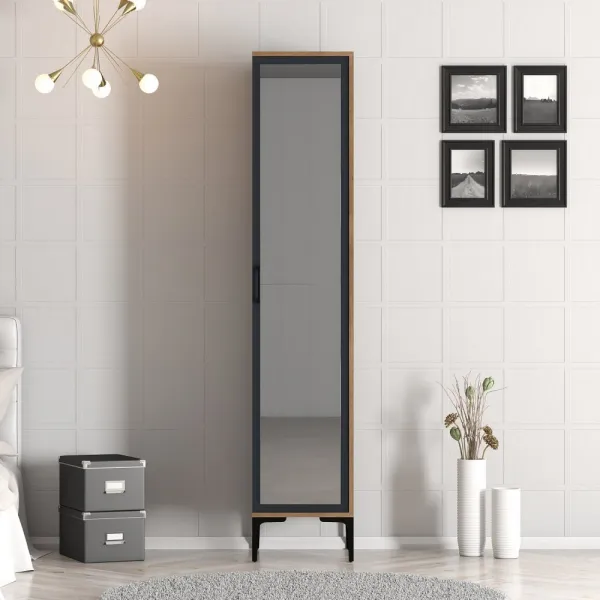 Šatníková skriňa Kumsal R - Walnut, Anthracite