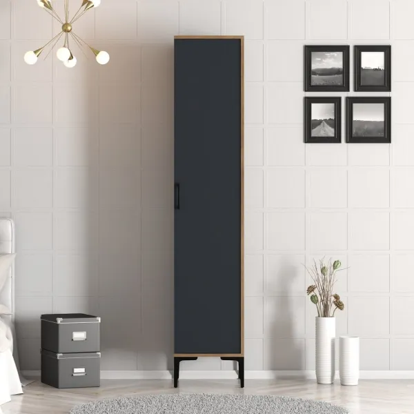 Šatníková skriňa Kumsal S - Walnut, Anthracite