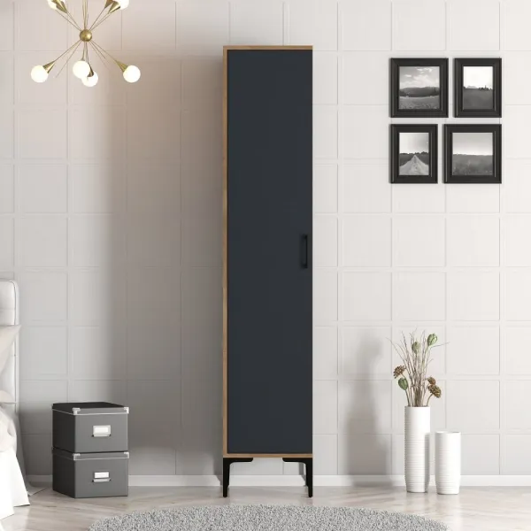 Šatníková skriňa Kumsal S - Walnut, Anthracite