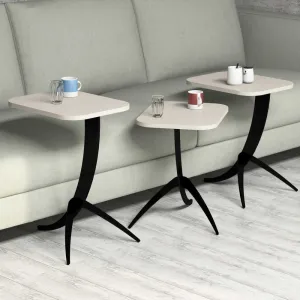 Odkladací stolík Pion Cream, 3 ks