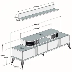 TV skrinka / Obývacia stena Eylül - Walnut