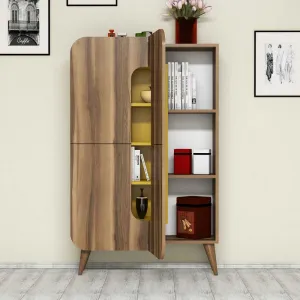 Viacúčelová skrinka Mine - Walnut, Yellow