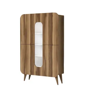 Viacúčelová skrinka Mine - Walnut, White