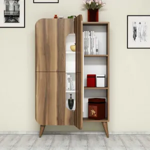 Viacúčelová skrinka Mine - Walnut, White