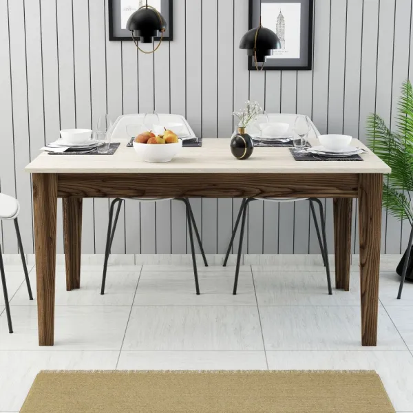 Jedálenský stôl Milan 898 - Walnut, Travertine