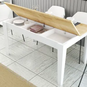 Jedálenský stôl Milan 896 - White, Oak
