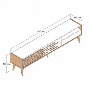TV stolík Valensiya - Walnut, White