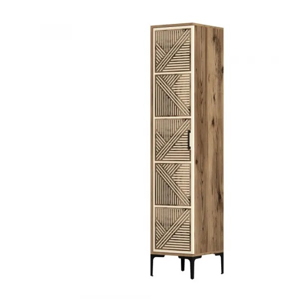 Šatníková skriňa Kumsal P - Walnut, Cream