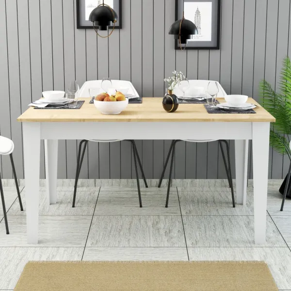 Jedálenský stôl Milan 896 - White, Oak