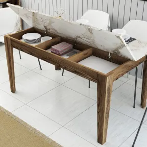 Jedálenský stôl Milan 515 - Walnut, White
