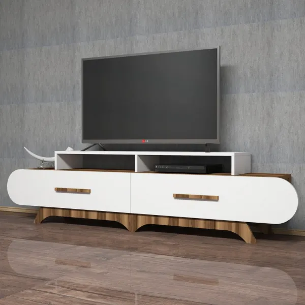TV stolík Flora - Walnut, White