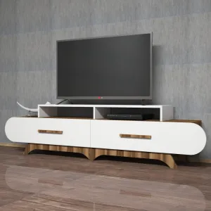 TV stolík Flora - Walnut, White