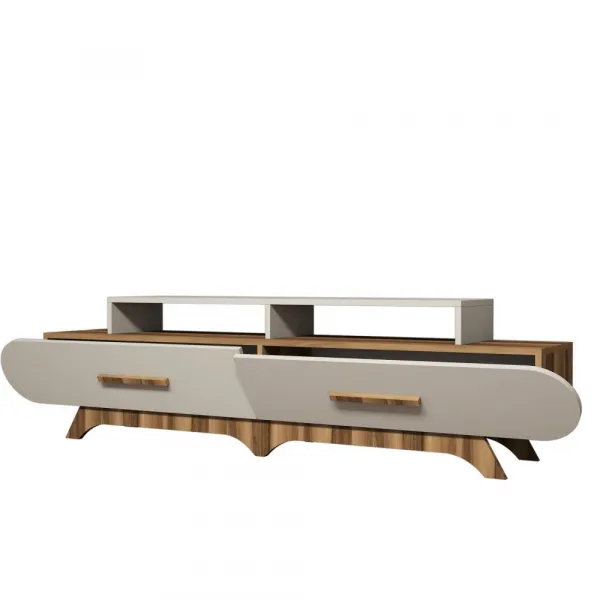 TV stolík Flora - Walnut, Cream