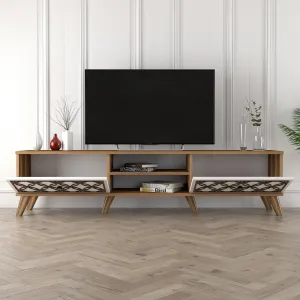 TV stolík Class - Walnut, White