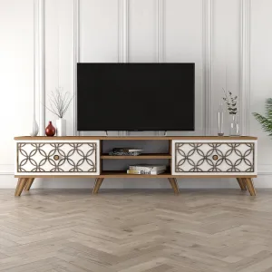 TV stolík Class - Walnut, White