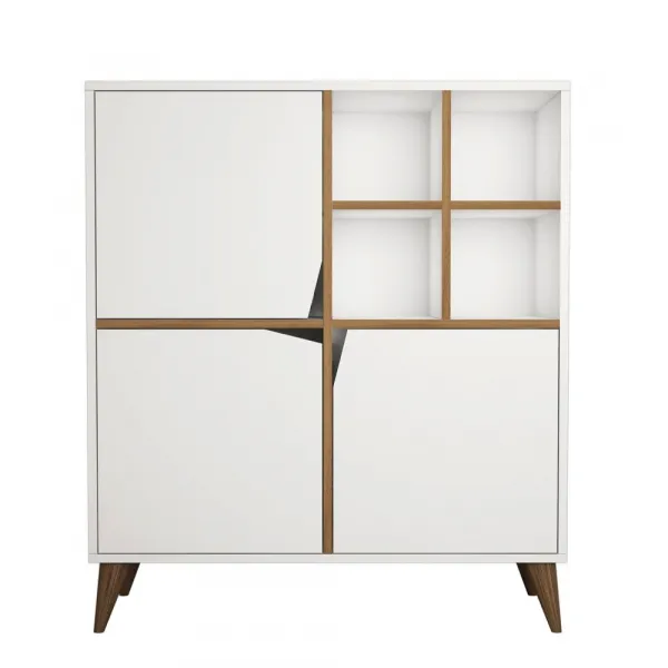Viacúčelová skrinka Pulse - White, Walnut