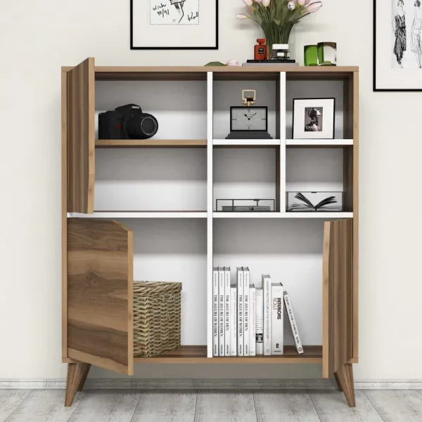 Viacúčelová skrinka Pulse - Walnut, White