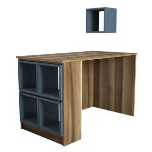 Písací stôl Box - Walnut, Chalcedony