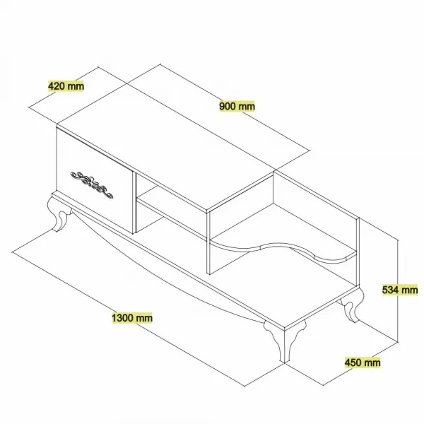 TV stolík Sultan - Walnut, White