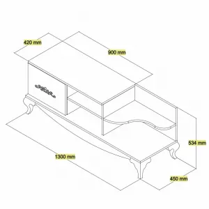TV stolík Sultan - Walnut, White