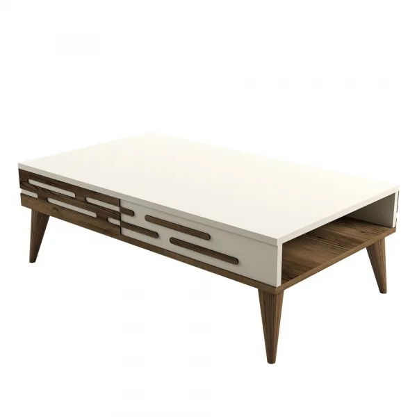Konferenčný stolík Valensiya - Walnut, Cream