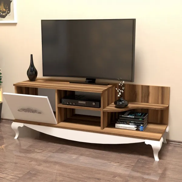 TV stolík Sultan - Walnut, White