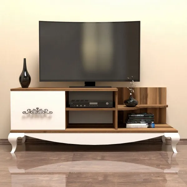 TV stolík Sultan - Walnut, White