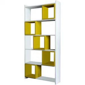 Knižnica Box - White, Yellow