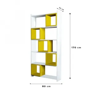 Knižnica Box - White, Yellow