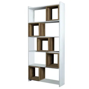 Knižnica Box - White, Walnut
