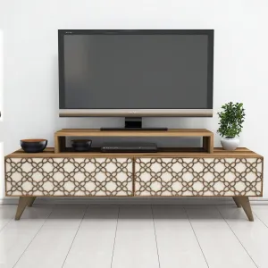 TV stolík City - Walnut, Cream