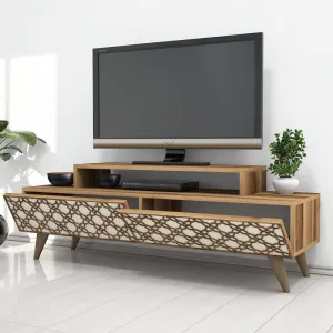 TV stolík City - Walnut, Cream