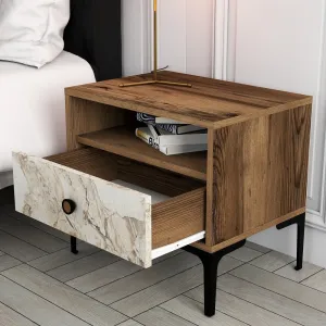 Nočný stolík Lizbon 531 - Walnut, White
