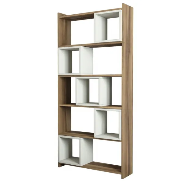Knižnica Box - Walnut, Cream