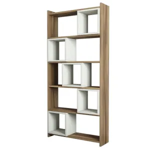 Knižnica Box - Walnut, Cream