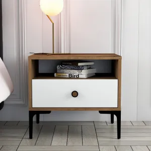 Nočný stolík Lizbon 530 - Walnut, White