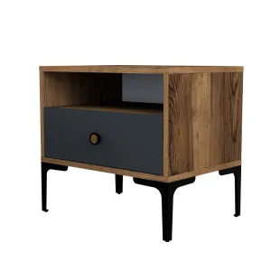 Nočný stolík Lizbon 529 - Walnut, Anthracite