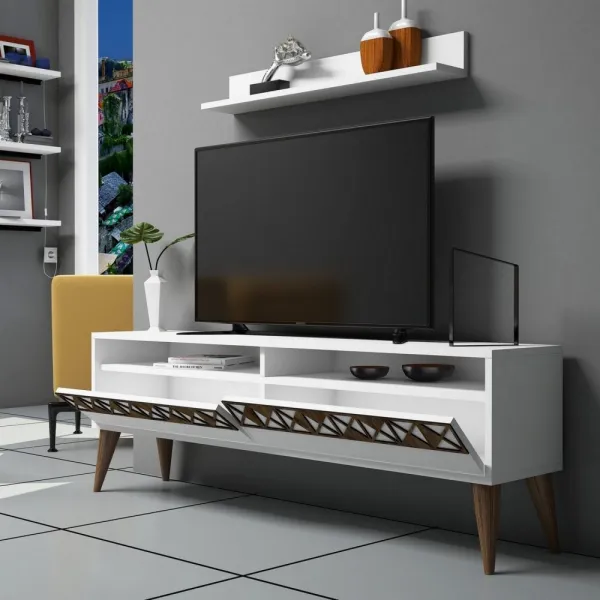 TV skrinka / Obývacia stena Line - White