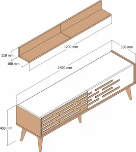 TV skrinka / Obývacia stena Valensiya 140 - Walnut, Anthracite