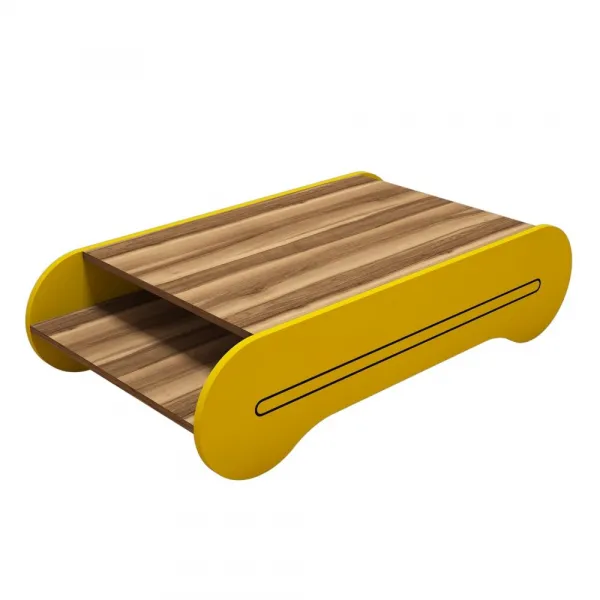 Konferenčný stolík Cool - Walnut, Yellow